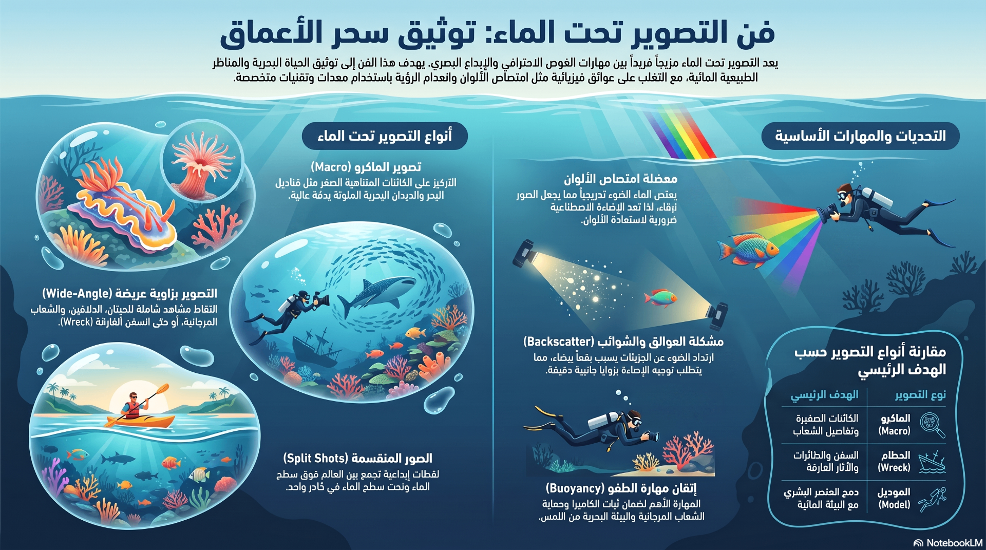 فن التصوير تحت الماء: توثيق سحر الأعماق